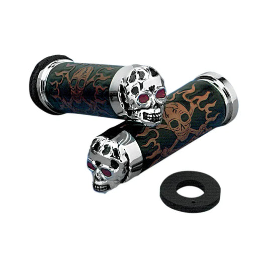 Puños Skull Red Eyes de 1"- Cromo