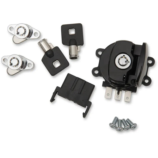 Side Hinge Ignition Switch with Saddlebag Lock - Gloss Black
