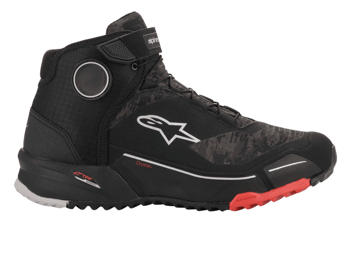 Botas Alpinestars CR-X Drystar - Negro/Camuflaje/Rojo