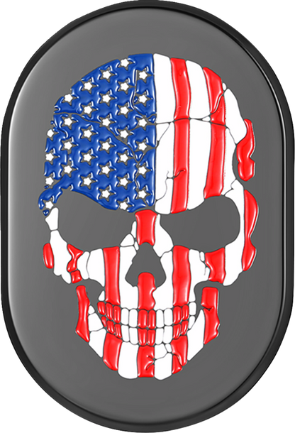 Cubierta de antena - Cubierta de antena - Guardabarros trasero izquierdo - Calavera con bandera estadounidense - Negro