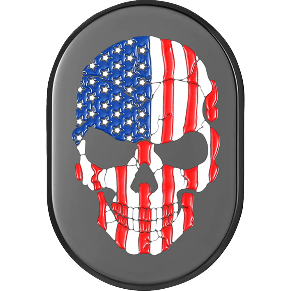 Cubierta de antena - Cubierta de antena - Guardabarros trasero izquierdo - Calavera con bandera estadounidense - Negro