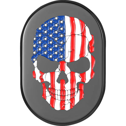 Cubierta de antena - Cubierta de antena - Guardabarros trasero izquierdo - Calavera con bandera estadounidense - Negro