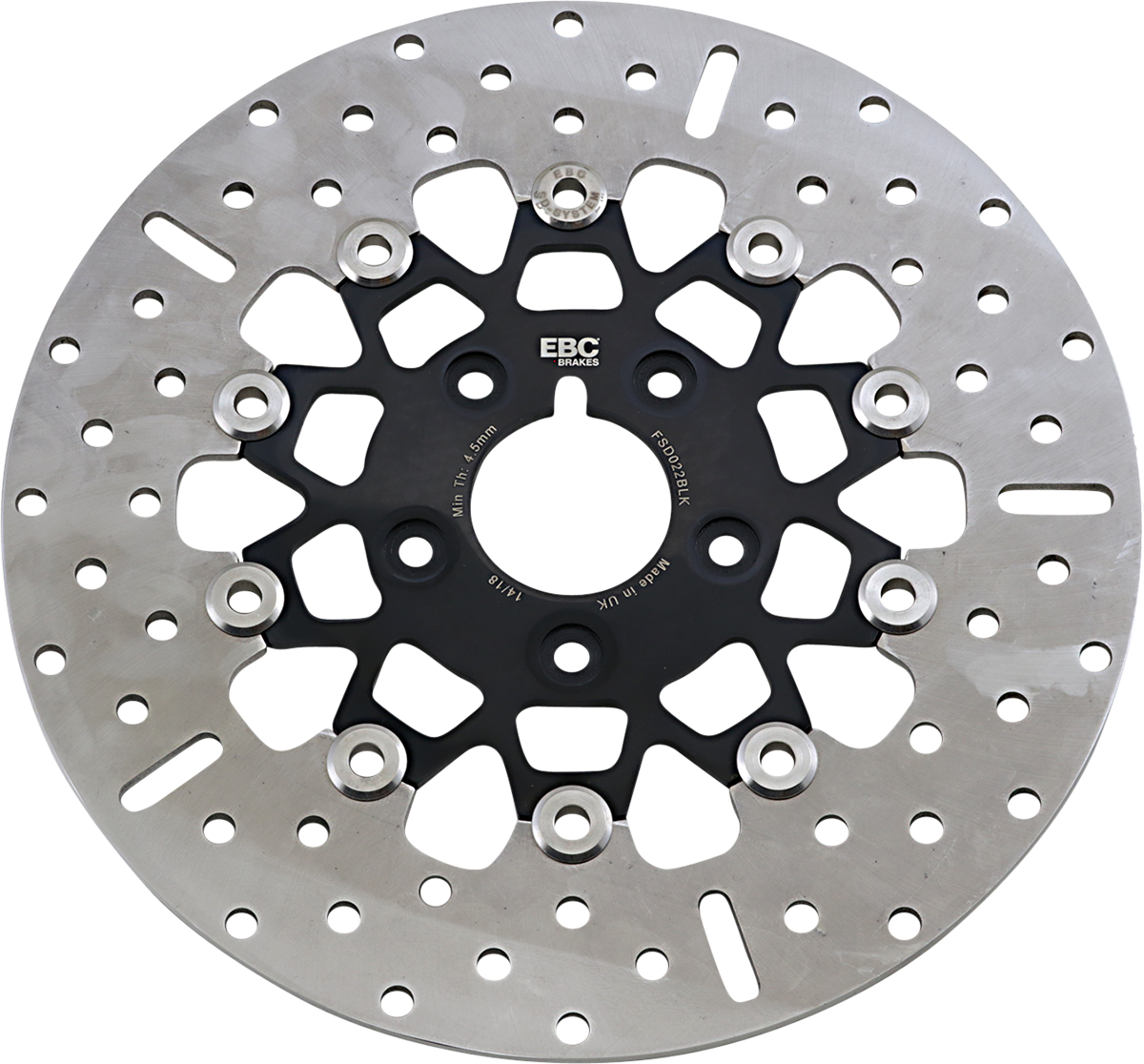 Rotor de freno delantero de acero inoxidable serie FSD para Big Twins - Rotor de freno - Portador negro