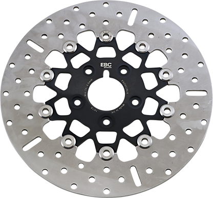 Rotor de freno delantero de acero inoxidable serie FSD para Big Twins - Rotor de freno - Portador negro
