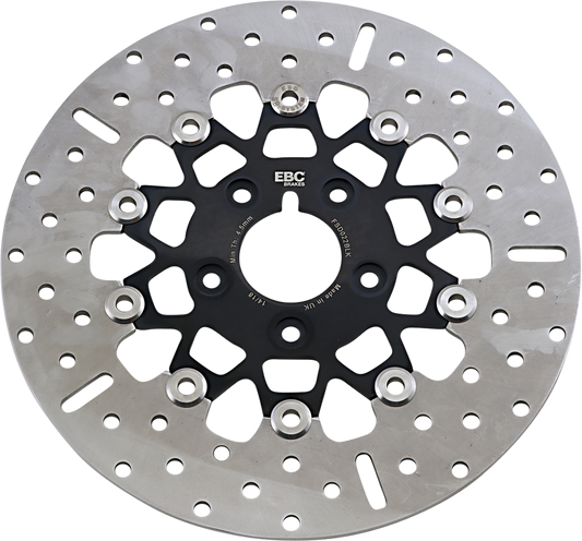 Rotor de freno delantero de acero inoxidable serie FSD para Big Twins - Rotor de freno - Portador negro