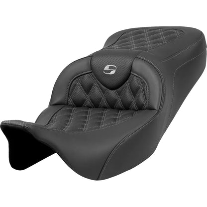 Asiento Roadsofa™ con costura de celosía - Asiento Roadsofa™ - Costura de celosía - Costura gris oscuro - sin respaldo - FLH/FLT '08-'23