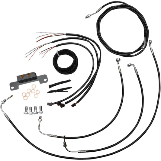 Kit completo de cable de manillar/línea de freno trenzado de vinilo negro