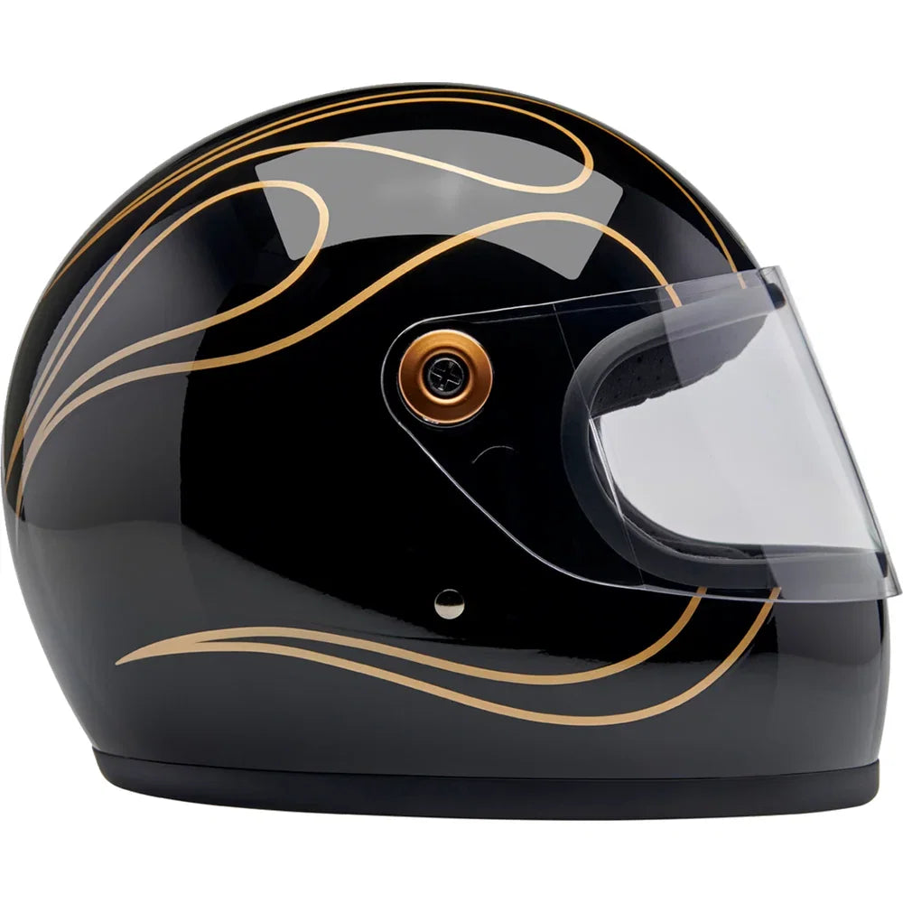 Casco Biltwell Gringo S Gloss Black Flames