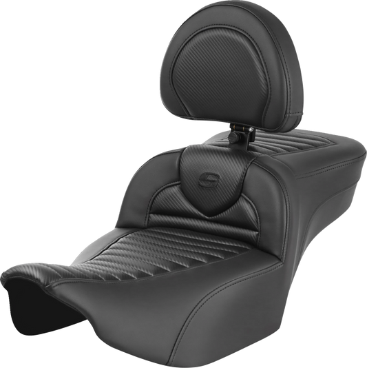 Asiento de alcance extendido Roadsofa™ - Asiento de alcance extendido Roadsofa™ - con respaldo - Tuck-n-Roll - Fibra de carbono - FLTR/FLHX '23-'24