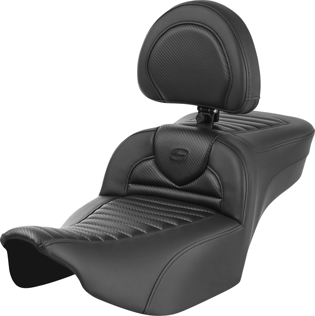 Asiento de alcance extendido Roadsofa™ - Asiento de alcance extendido Roadsofa™ - con respaldo - Tuck-n-Roll - Fibra de carbono - FLTR/FLHX '23-'24