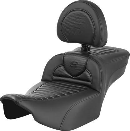 Asiento de alcance extendido Roadsofa™ - Asiento de alcance extendido Roadsofa™ - con respaldo - Tuck-n-Roll - Fibra de carbono - FLTR/FLHX '23-'24