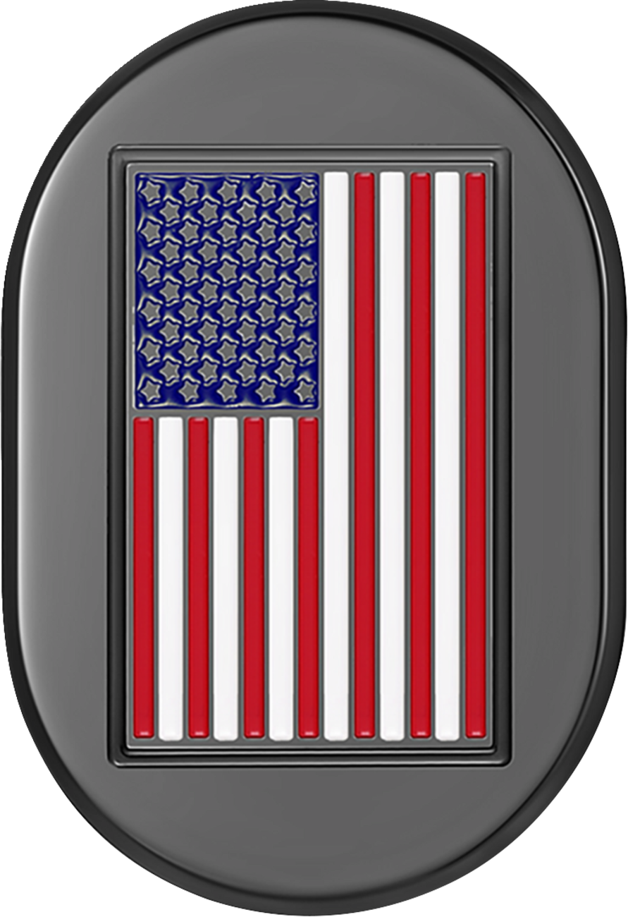 Cubierta de antena - Cubierta de antena - Guardabarros trasero izquierdo - Bandera estadounidense - Negro