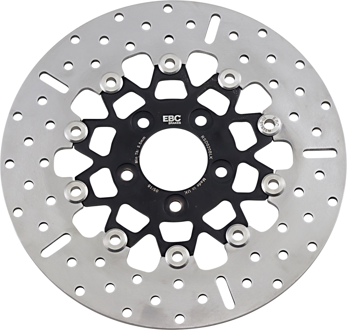 Rotor de freno trasero de acero inoxidable personalizado - Rotor de freno - Negro