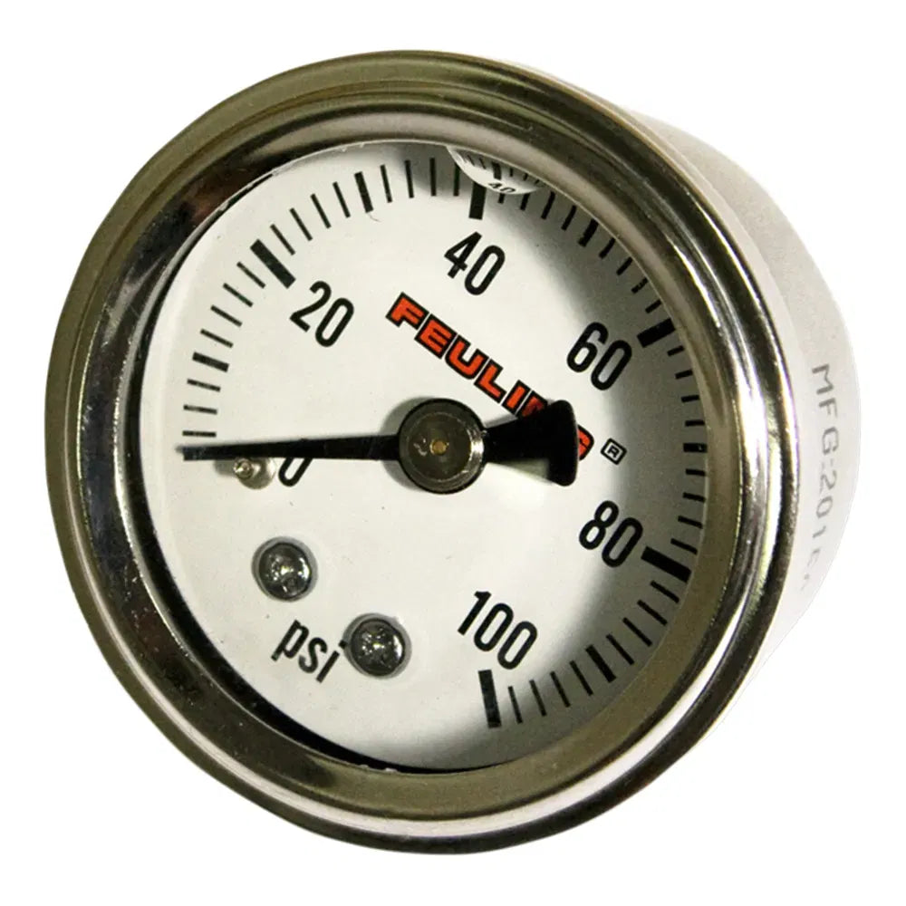 Oil Pressure Gauge - Back Port - White Face