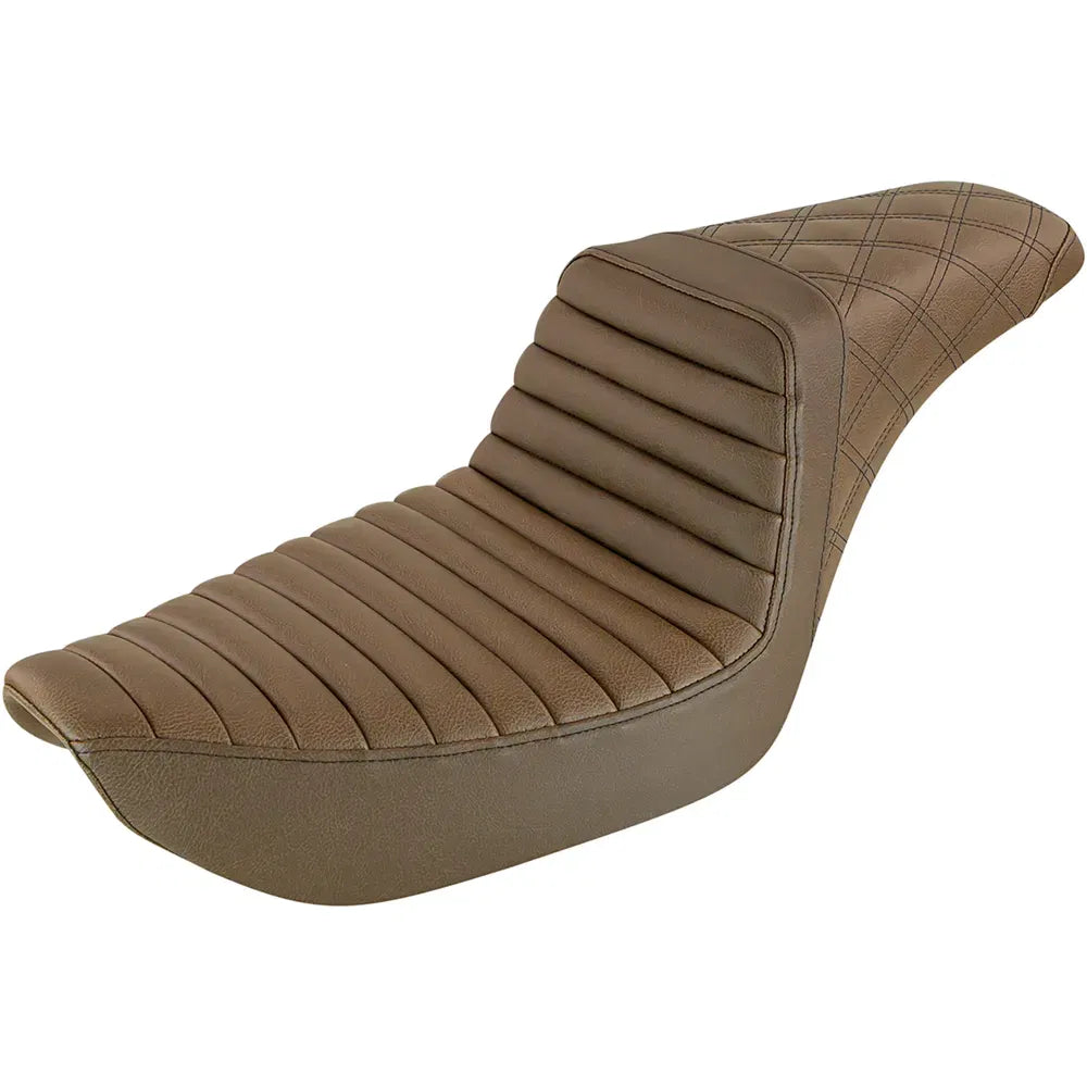 Step Up Seat - Tuck and Roll/Lattice Stitched - Brown - Dyna