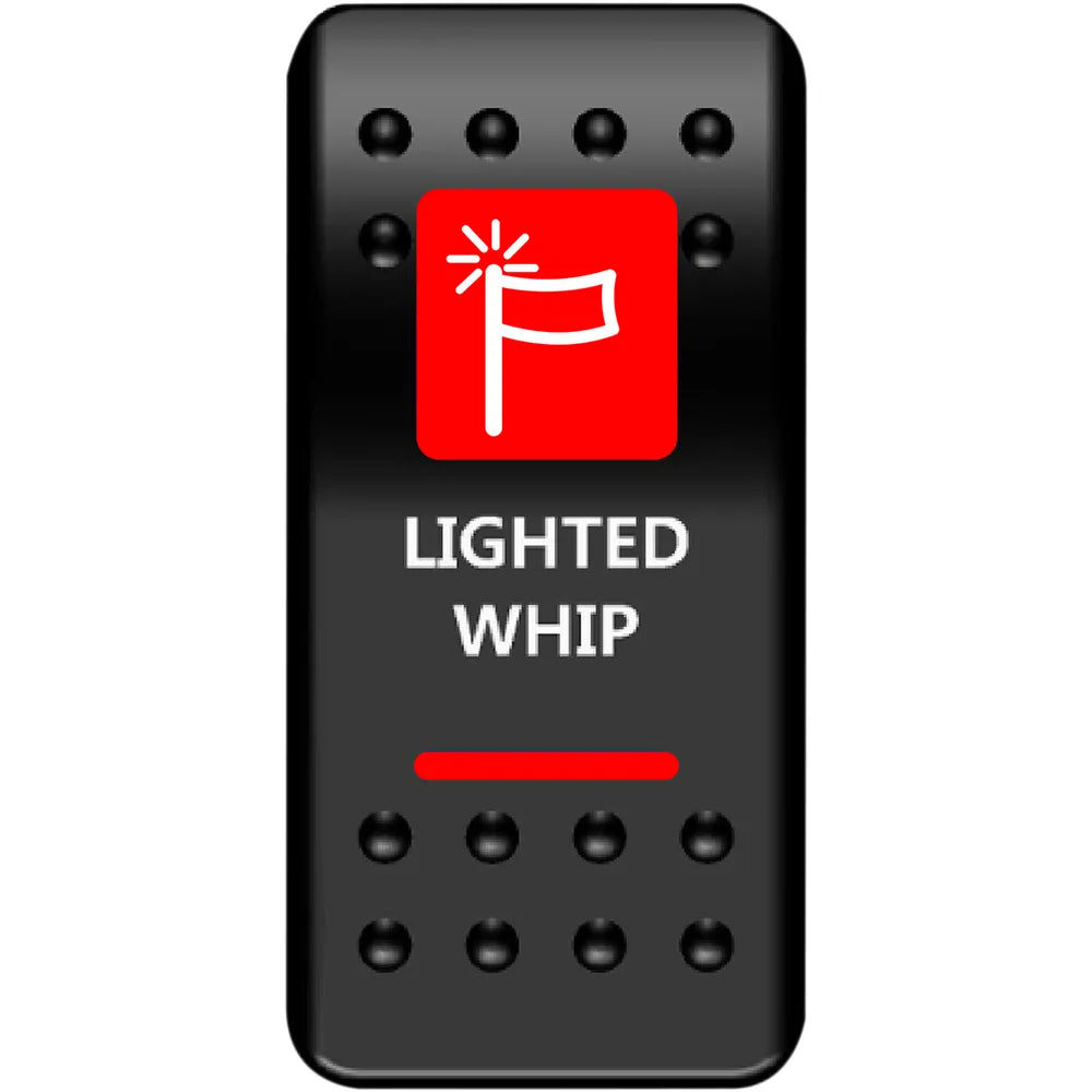 Rocker Switch - Lighted Whip - Red