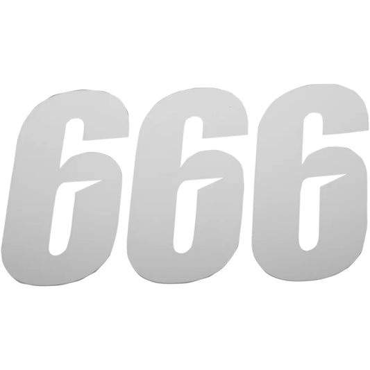 Slash Number Plate - #6 - White - 7"
