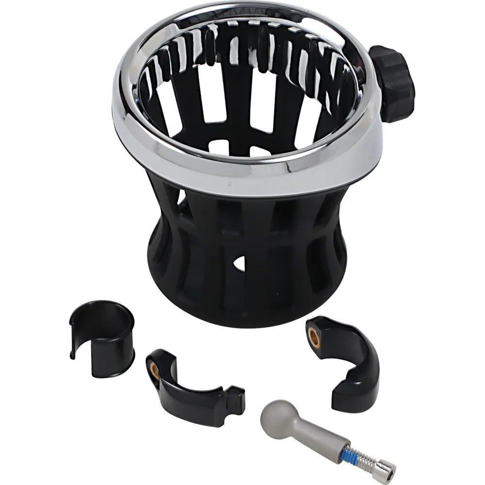 Drink Holder -  Handlebar Mount - Chrome/Black