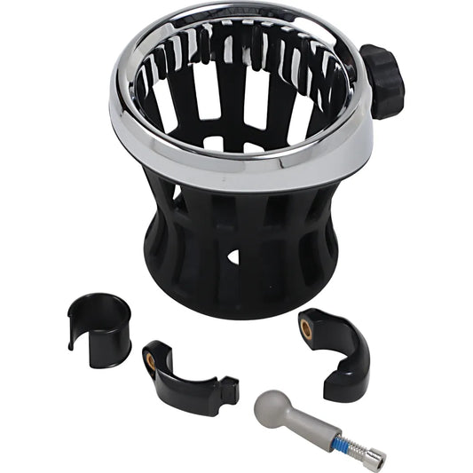 Drink Holder -  Handlebar Mount - Chrome/Black