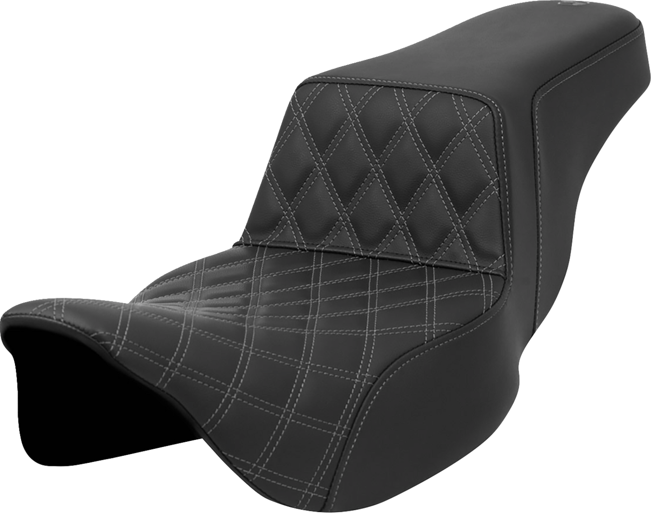 Asiento elevado con costura de celosía - Asiento elevado - Costura de celosía delantera - Costura gris - Alcance extendido - FLH/FLT '08-'23