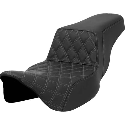 Asiento elevado con costura de celosía - Asiento elevado - Costura de celosía delantera - Costura gris - Alcance extendido - FLH/FLT '08-'23