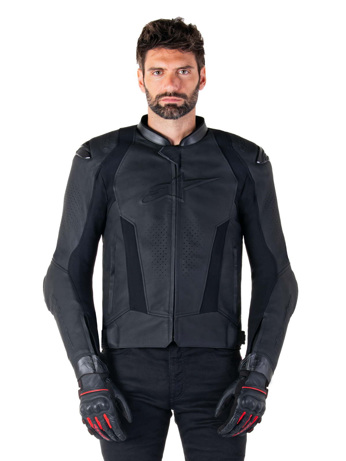 Chamarra de piel Alpinestars Missile V3 - Negro/Negro