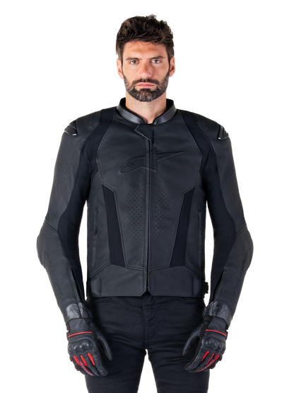 Chamarra de piel Alpinestars Missile V3 - Negro/Negro