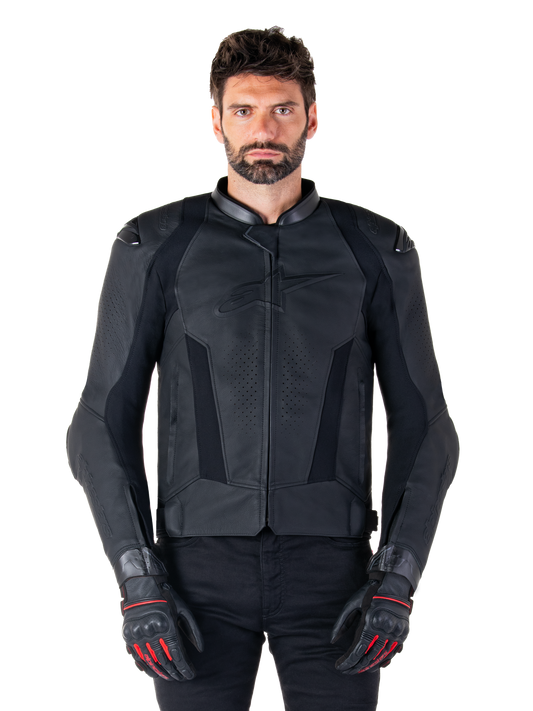 Chamarra de piel Alpinestars Missile V3 - Negro/Negro