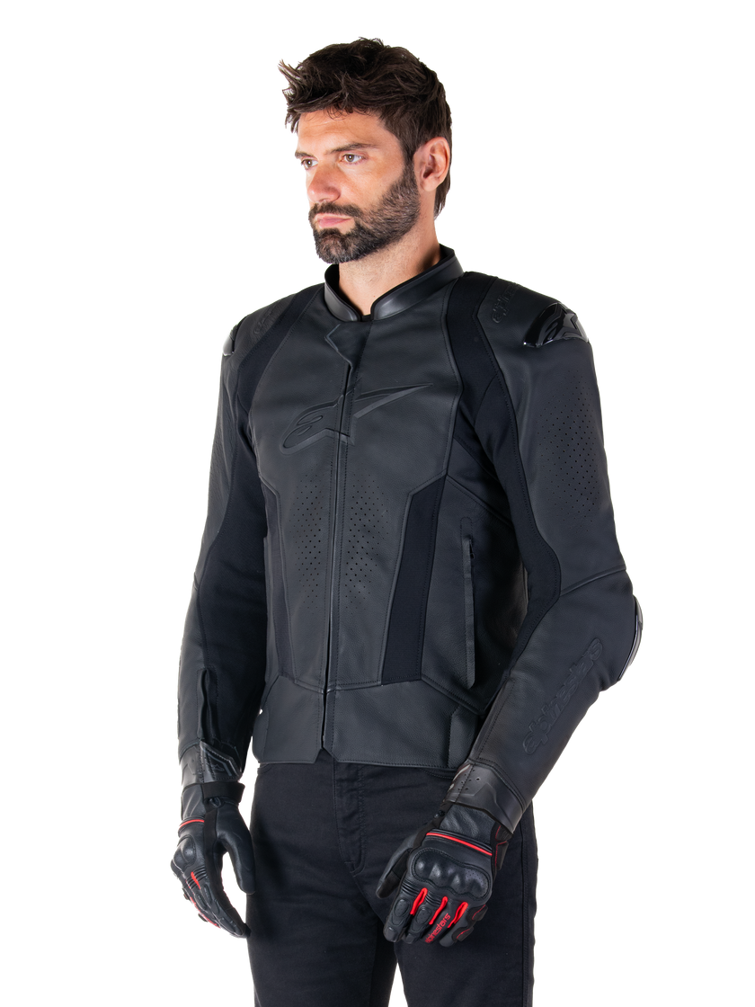 Chamarra de piel Alpinestars Missile V3 - Negro/Negro
