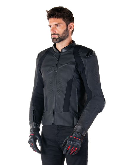 Chamarra de piel Alpinestars Missile V3 - Negro/Negro