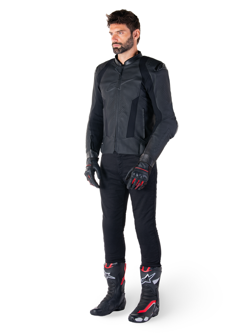 Chamarra de piel Alpinestars Missile V3 - Negro/Negro