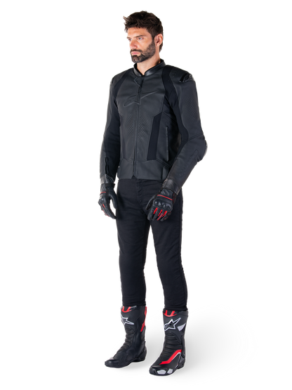 Chamarra de piel Alpinestars Missile V3 - Negro/Negro