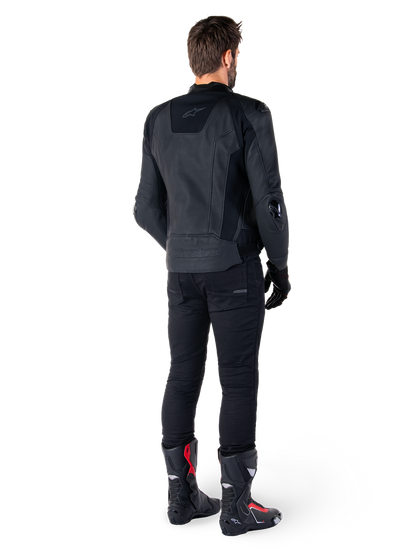 Chamarra de piel Alpinestars Missile V3 - Negro/Negro