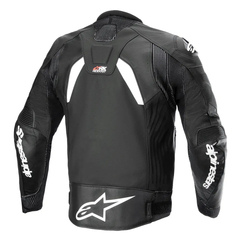 Chamarra de piel Alpinestars GP Plus R v4 Rideknit - negra/blanco