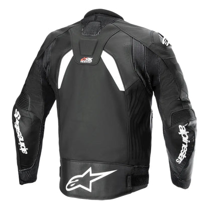 Chamarra de piel Alpinestars GP Plus R v4 Rideknit - negra/blanco