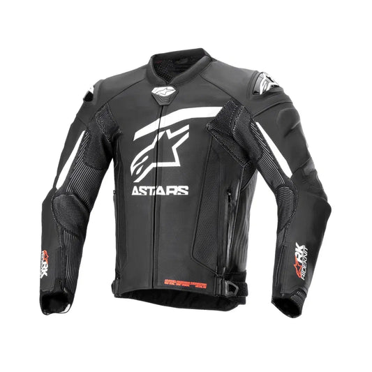 Chamarra de piel Alpinestars GP Plus R v4 Rideknit - negra/blanco