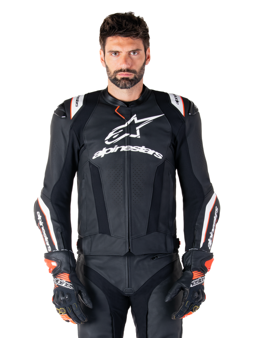 Chamarra de piel Alpinestars Missile v3 Ignition - Negro/Blanco