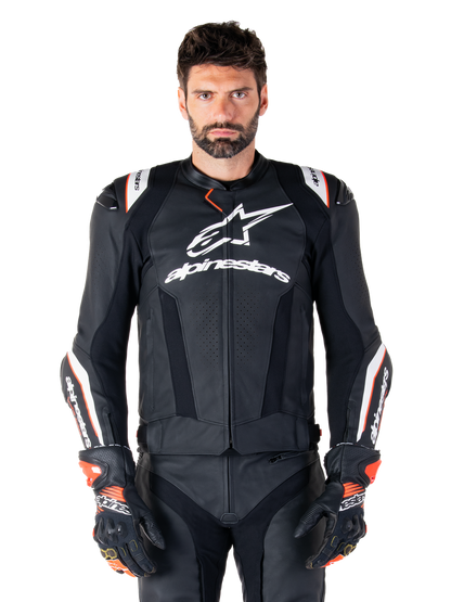 Chamarra de piel Alpinestars Missile v3 Ignition - Negro/Blanco