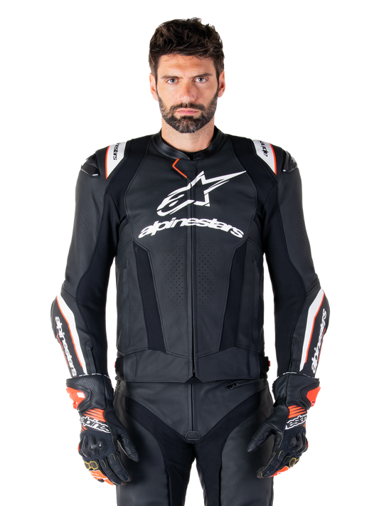 Chamarra de piel Alpinestars Missile v3 Ignition - Negro/Blanco