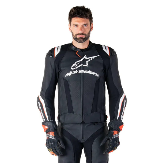 Chamarra de piel Alpinestars Missile v3 Ignition - Negro/Blanco