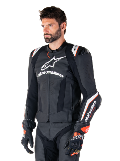 Chamarra de piel Alpinestars Missile v3 Ignition - Negro/Blanco