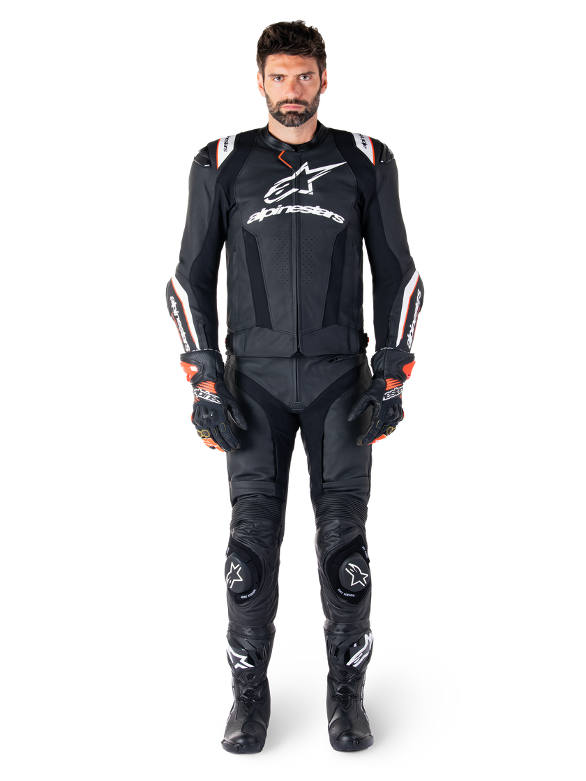 Chamarra de piel Alpinestars Missile v3 Ignition - Negro/Blanco