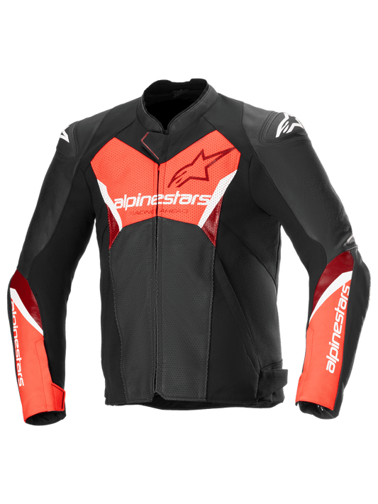 Chamarra de piel Alpinestars Faster v3 Airflow - negra/rojo