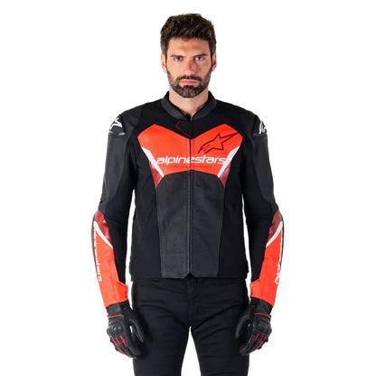 Chamarra de piel Alpinestars Faster v3 Airflow - negra/rojo