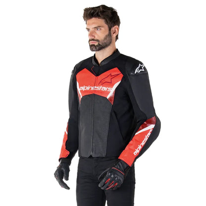 Chamarra de piel Alpinestars Faster v3 Airflow - negra/rojo
