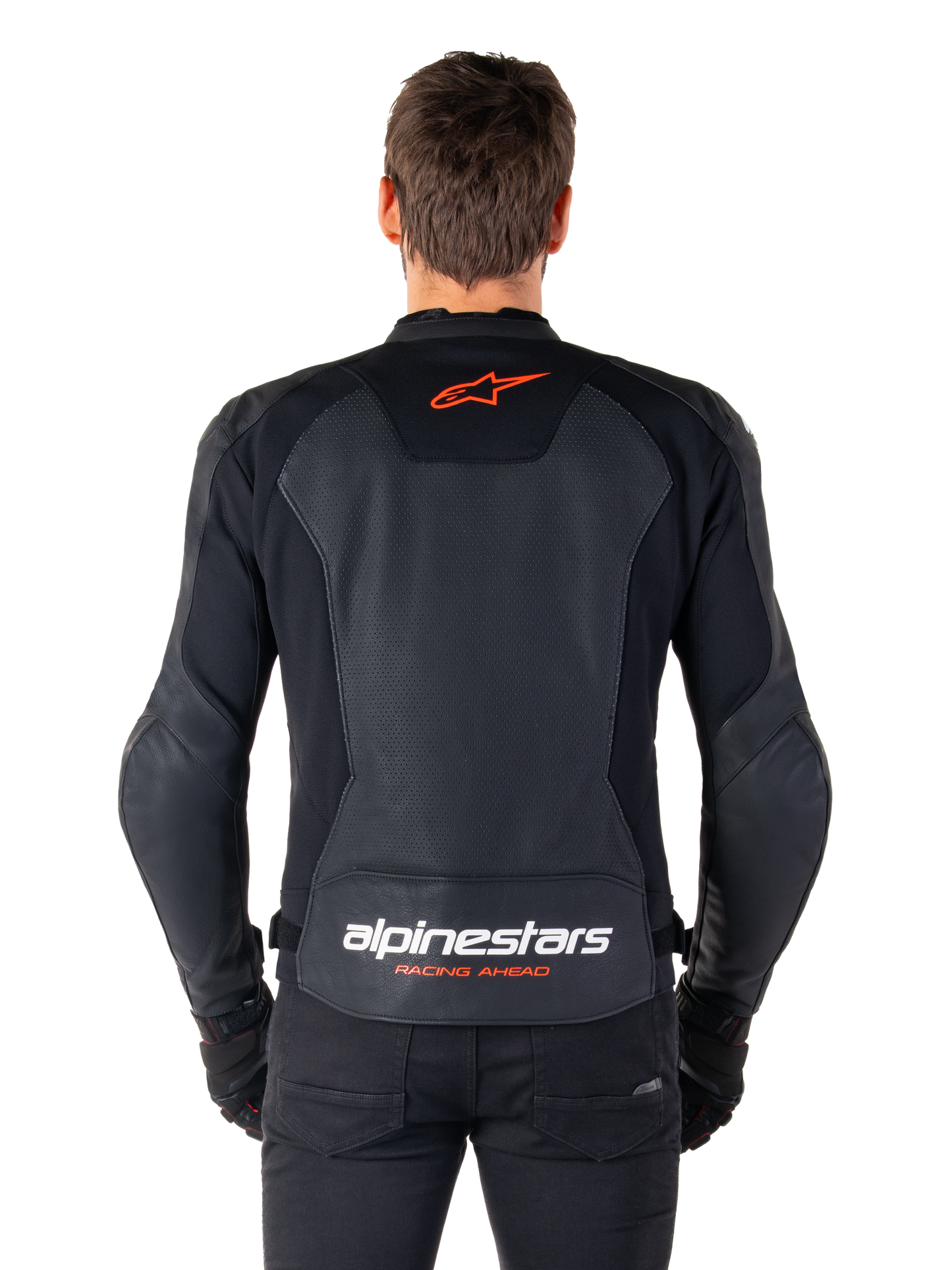 Chamarra de piel Alpinestars Faster v3 Airflow - negra/rojo