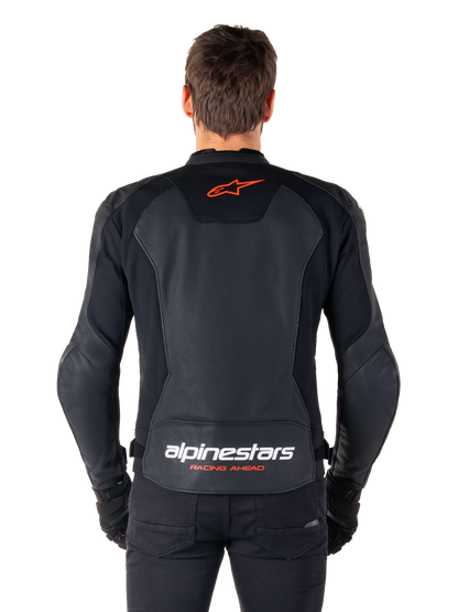 Chamarra de piel Alpinestars Faster v3 Airflow - negra/rojo