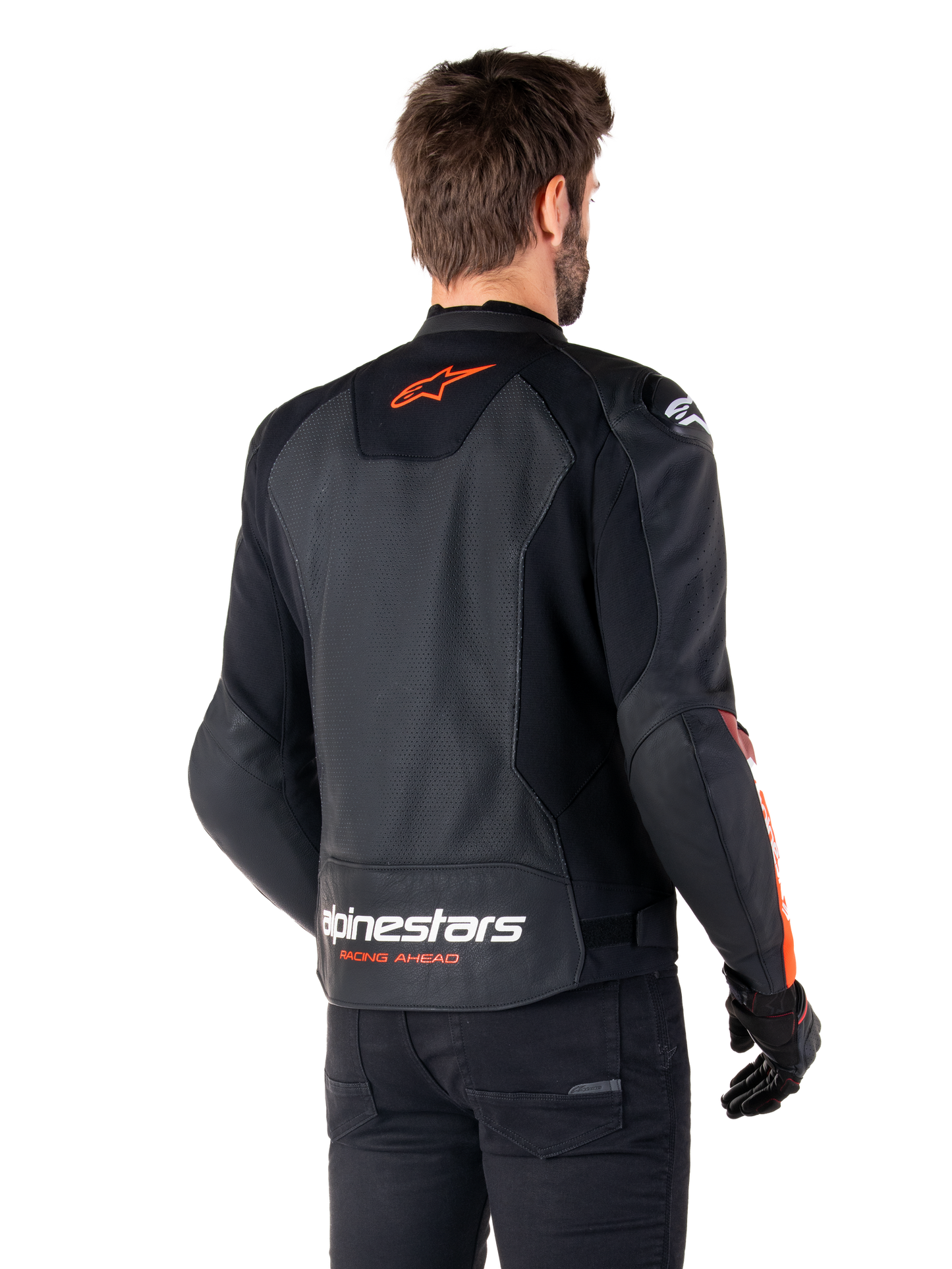 Chamarra de piel Alpinestars Faster v3 Airflow - negra/rojo