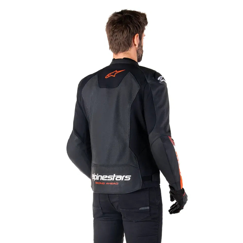 Chamarra de piel Alpinestars Faster v3 Airflow - negra/rojo
