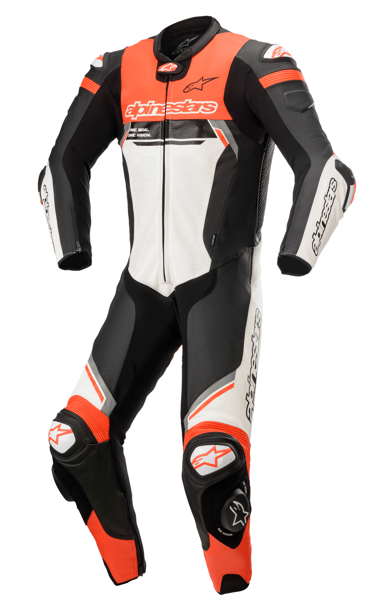 Traje de una pieza Alpinestars Missile Ignition v2 - Negro/Naranja/Blanco